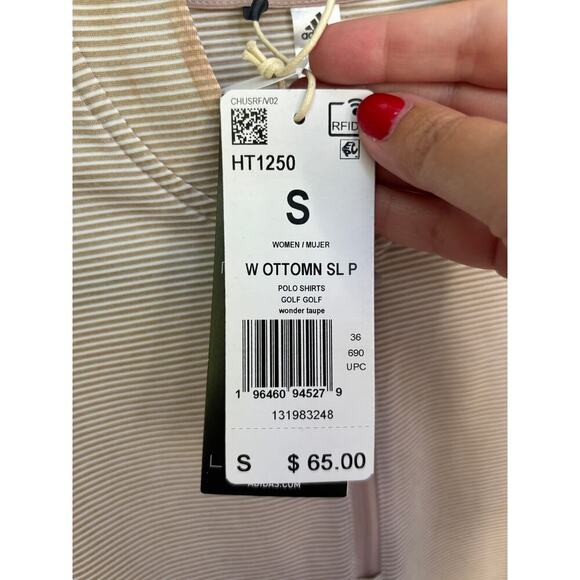 Adidas Women's Wonder Taupe Two Color Ottoman Sleeveless Golf Polo Size S - Picture 6 of 6